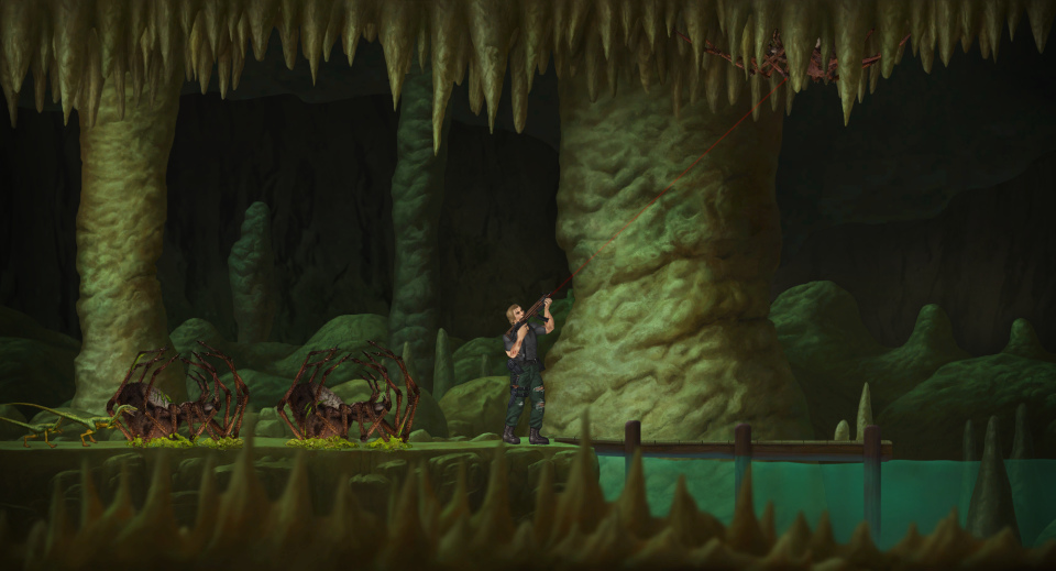 An image of a man standing in a cave.